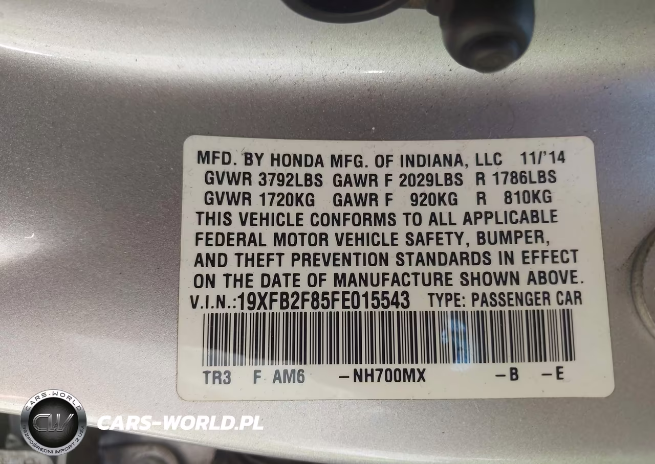2015 Honda Civic Ex VIN:19XFB2F85FE015543 - 9