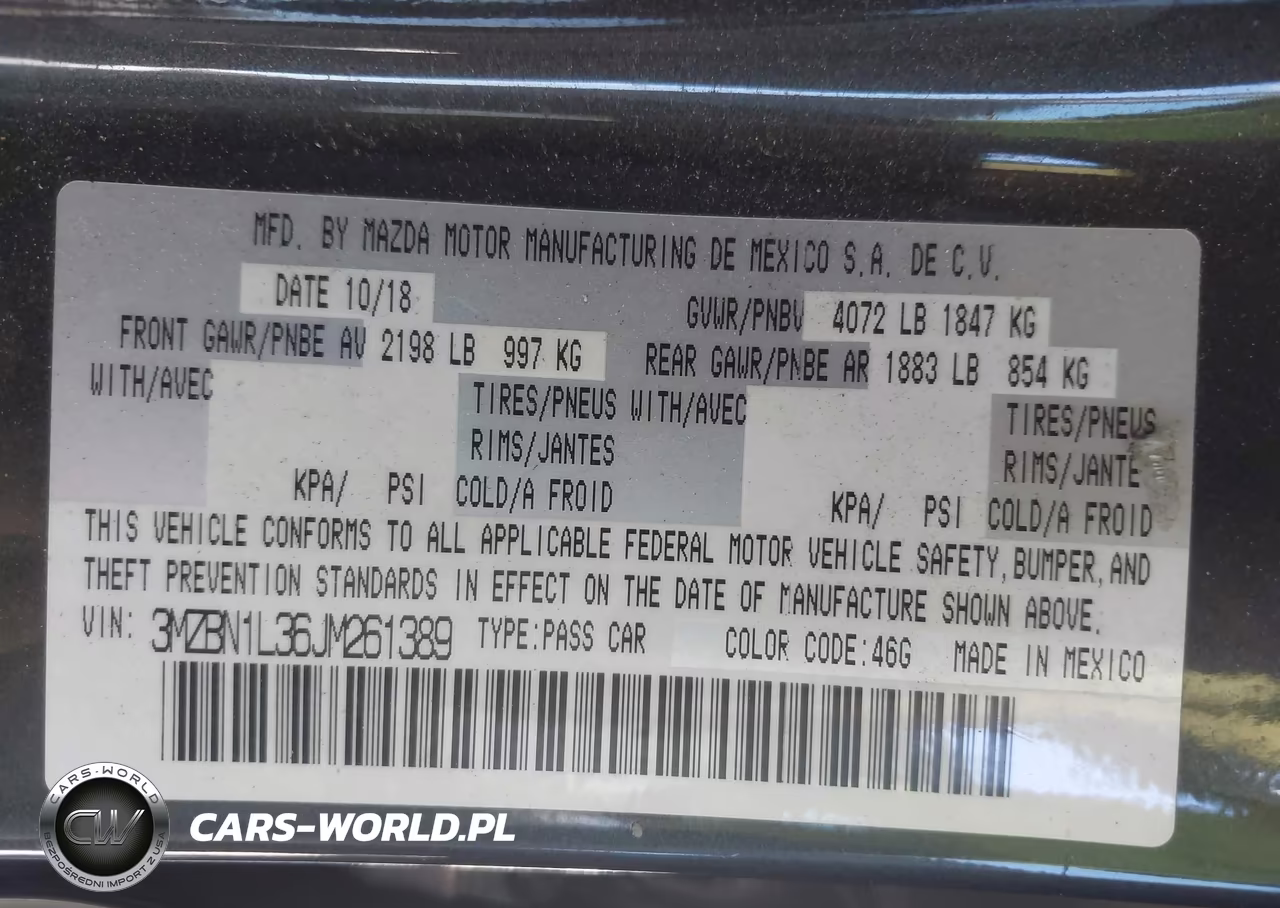 2018 Mazda Mazda3 Touring VIN:3MZBN1L36JM261389 - 9