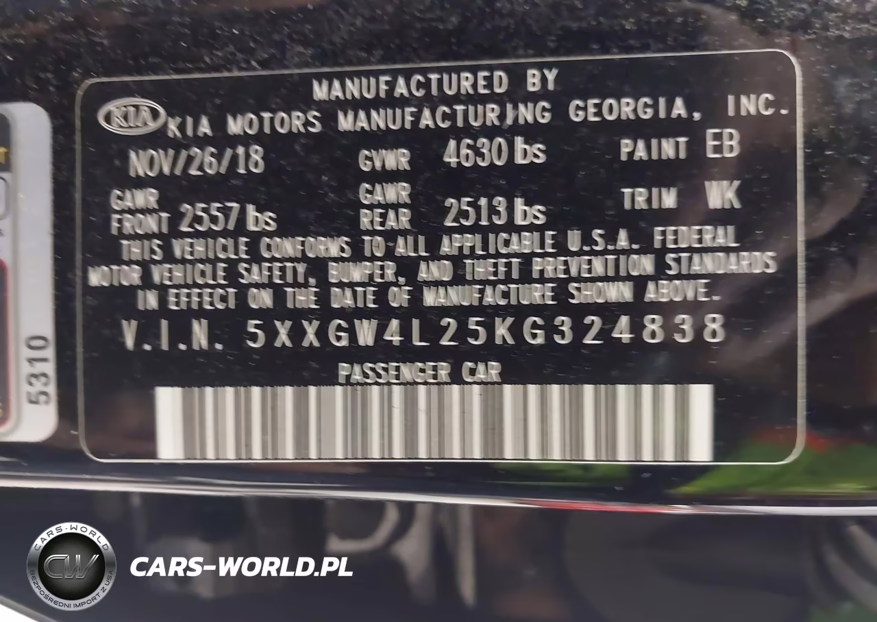 2019 Kia Optima Sx Turbo VIN:5XXGW4L25KG324838 - 9