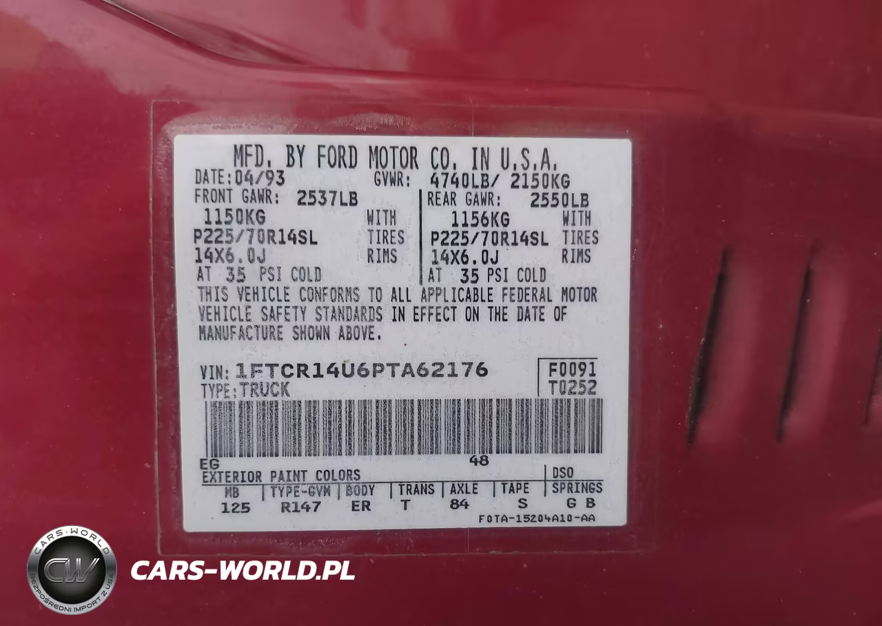 1993 Ford Ranger Super Cab VIN:1FTCR14U6PTA62176 - 9
