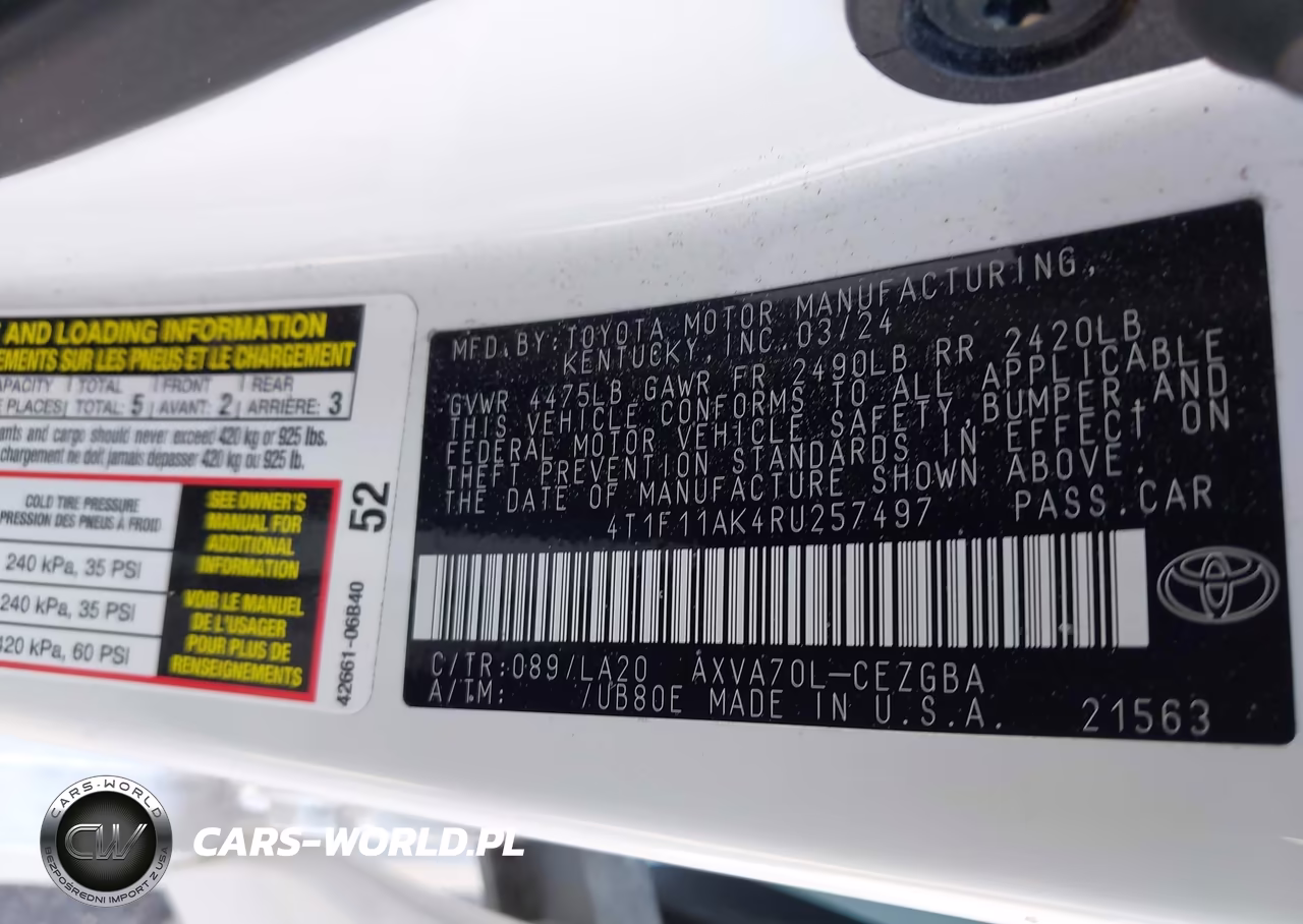 2024 Toyota Camry Xle VIN:4T1F11AK4RU257497 - 9
