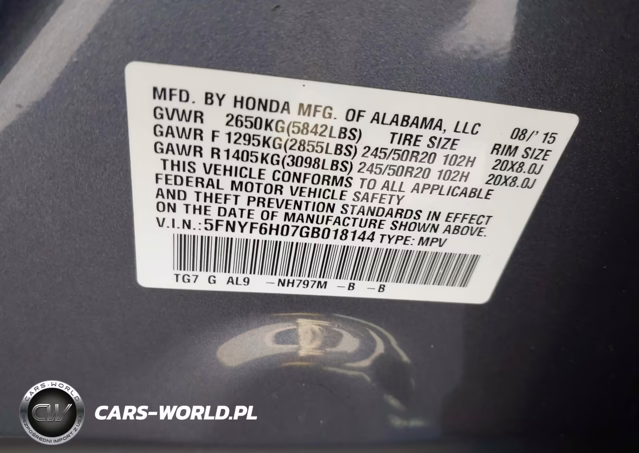 2016 Honda Pilot Elite VIN:5FNYF6H07GB018144 - 9