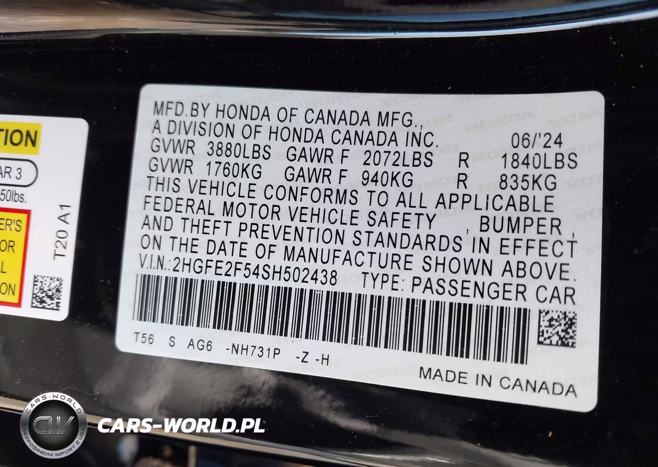 2025 Honda Civic Sport VIN:2HGFE2F54SH502438 - 9