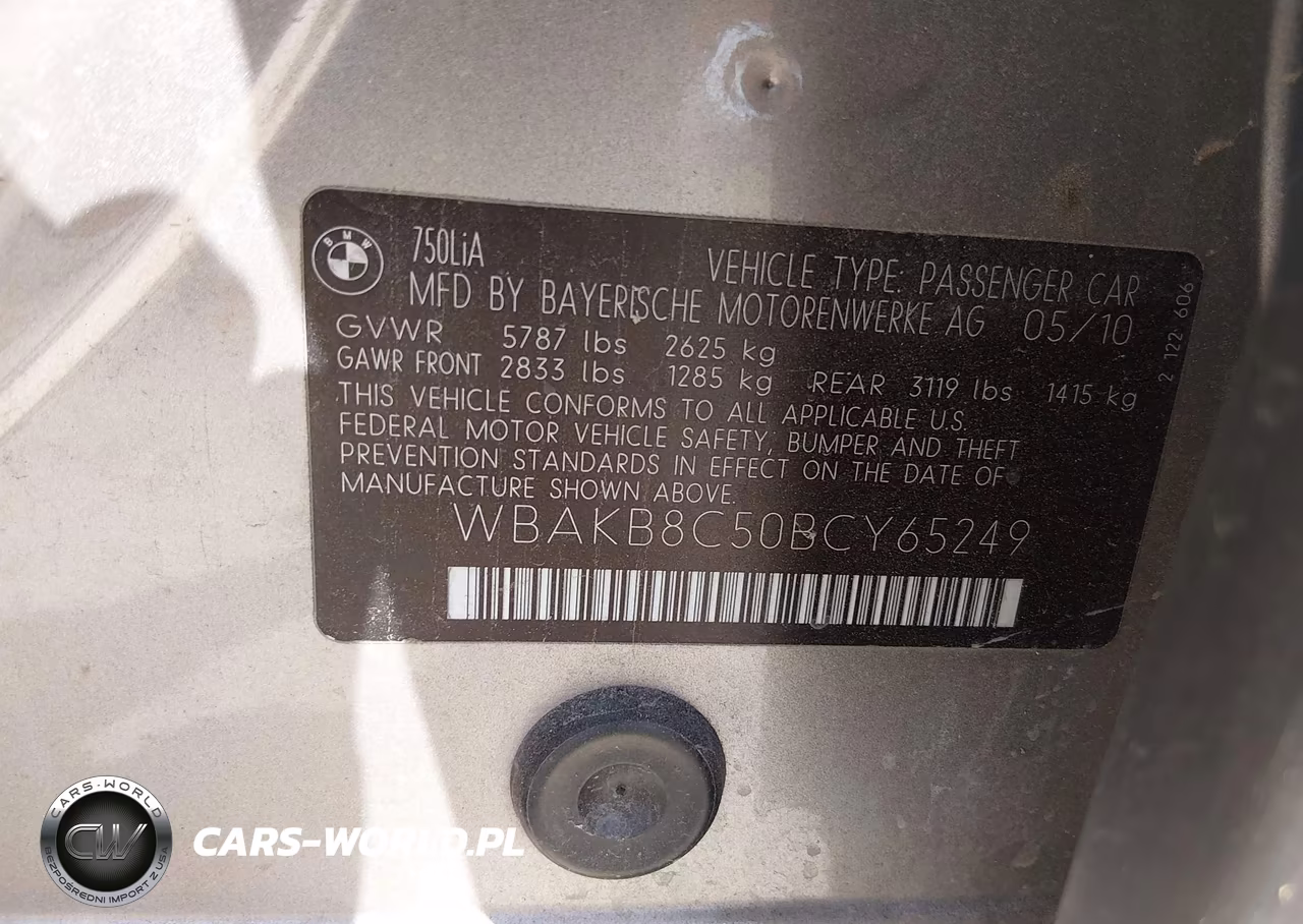 2011 BMW 750Li VIN:WBAKB8C50BCY65249 - 9