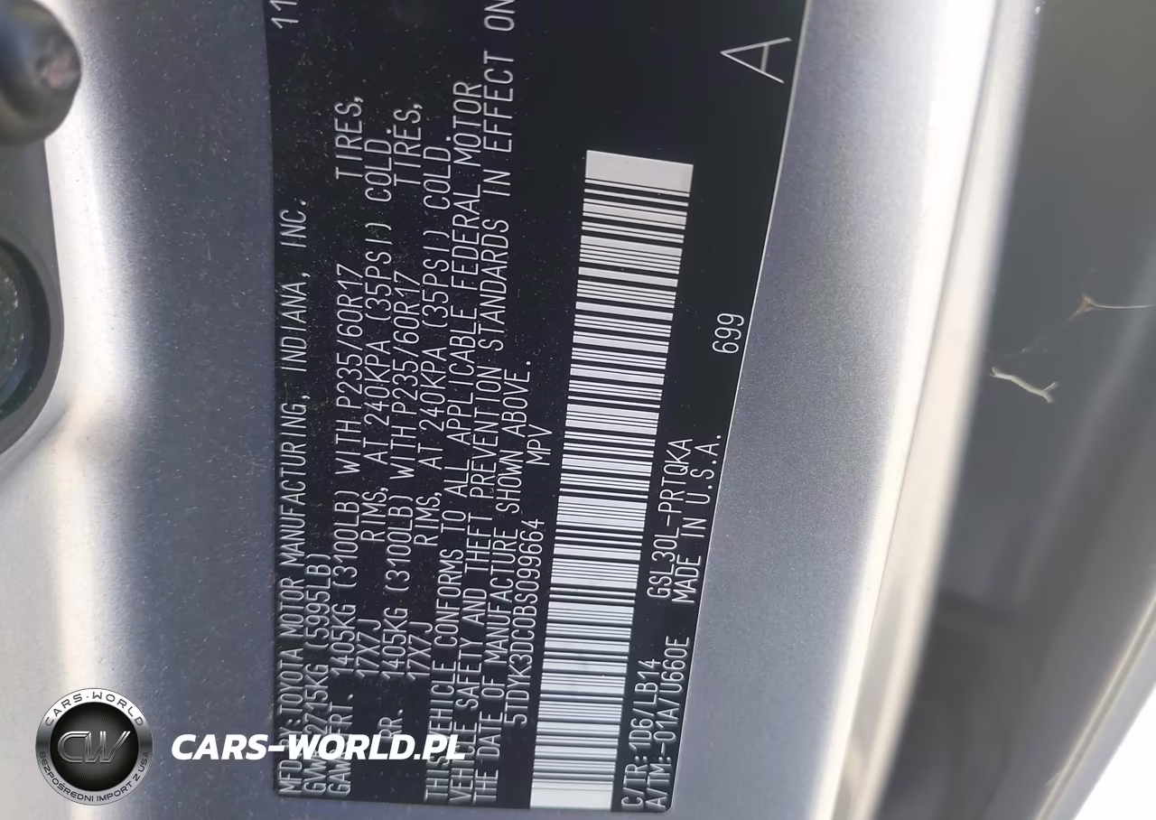 2011 Toyota Sienna Xle V6 VIN:5TDYK3DC0BS099664 - 9