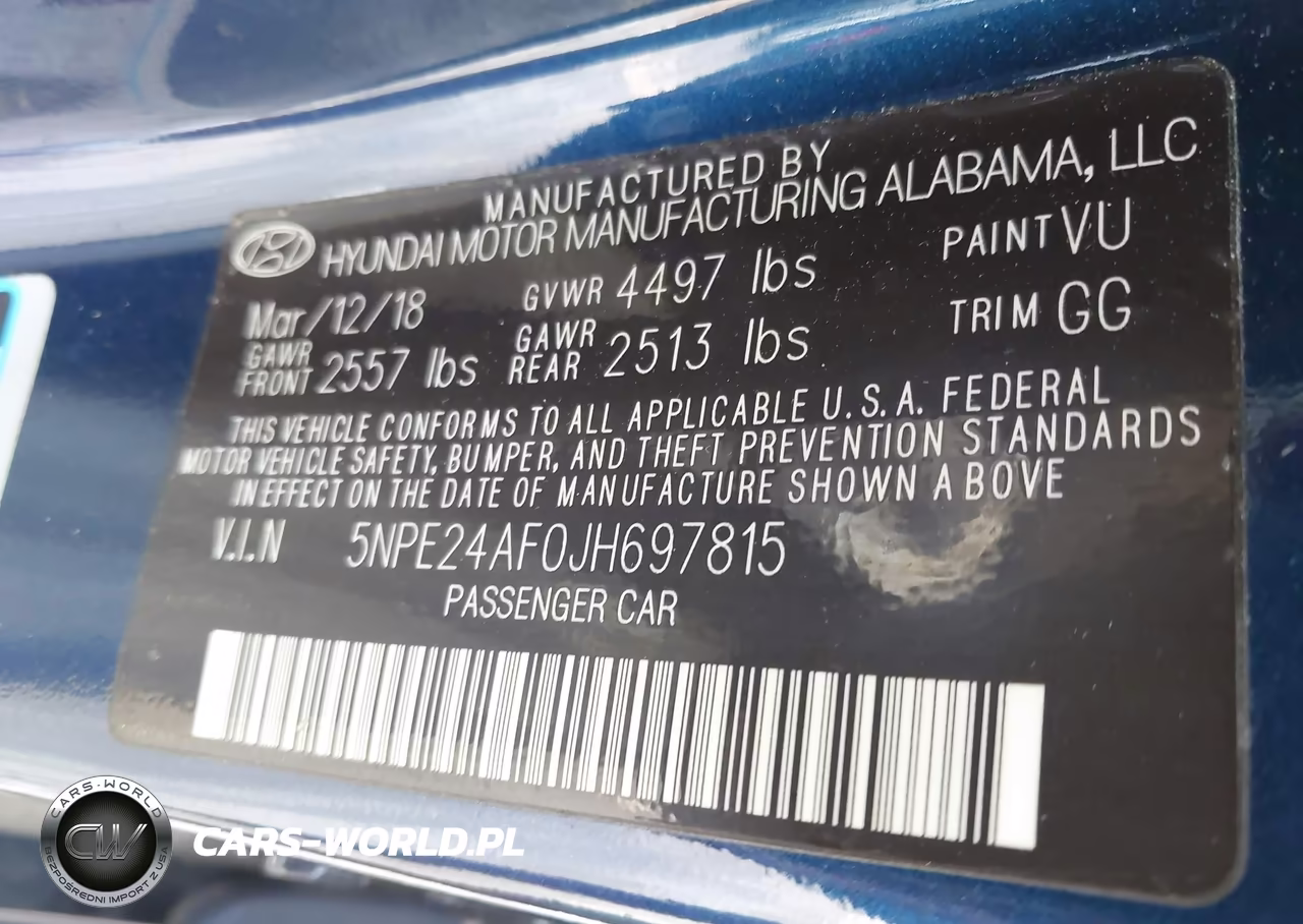 2018 Hyundai Sonata Se VIN:5NPE24AF0JH697815 - 9
