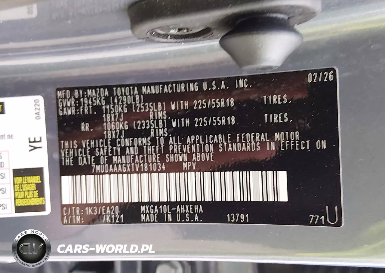 2026 Toyota Corolla Cross Xle VIN:7MUDAAAGXTV181034 - 9
