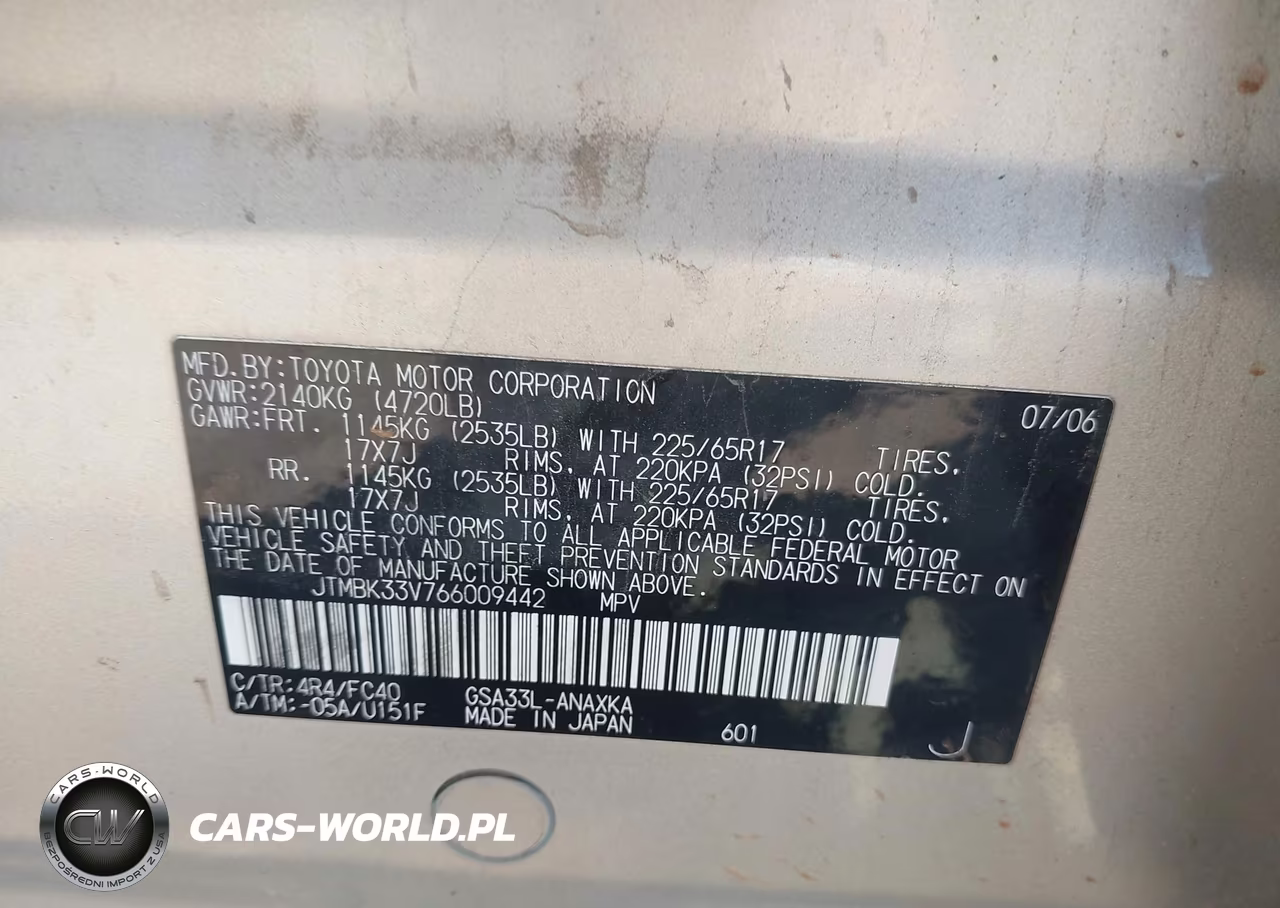 2006 Toyota Rav4 Base V6 VIN:JTMBK33V766009442 - 9