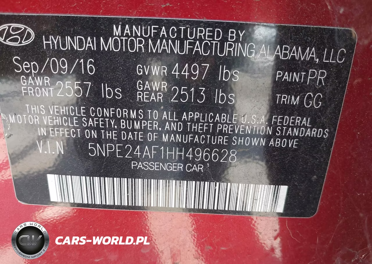 2017 Hyundai Sonata Se VIN:5NPE24AF1HH496628 - 9