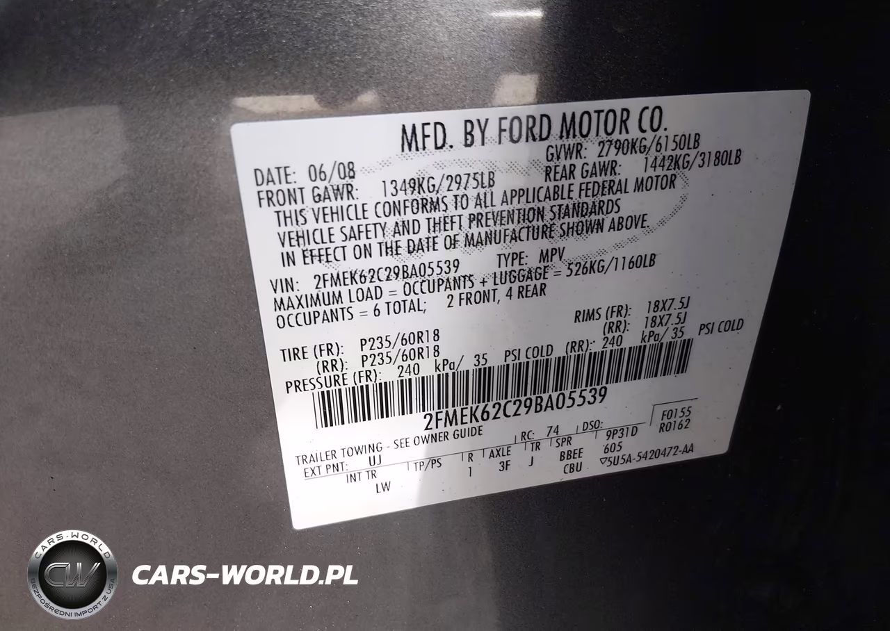 2009 Ford Flex Sel VIN:2FMEK62C29BA05539 - 9