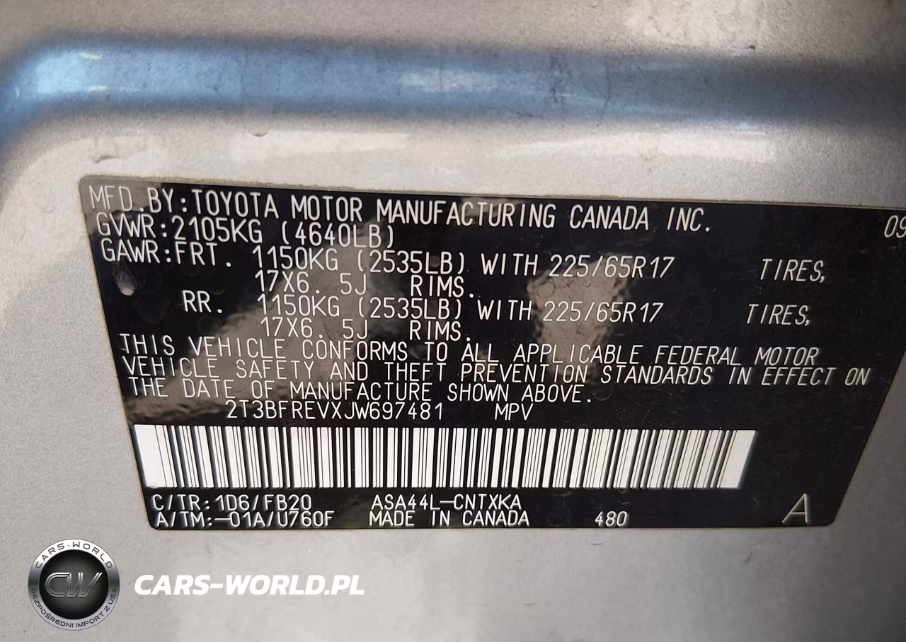 2018 Toyota Rav4 Le VIN:2T3BFREVXJW697481 - 9
