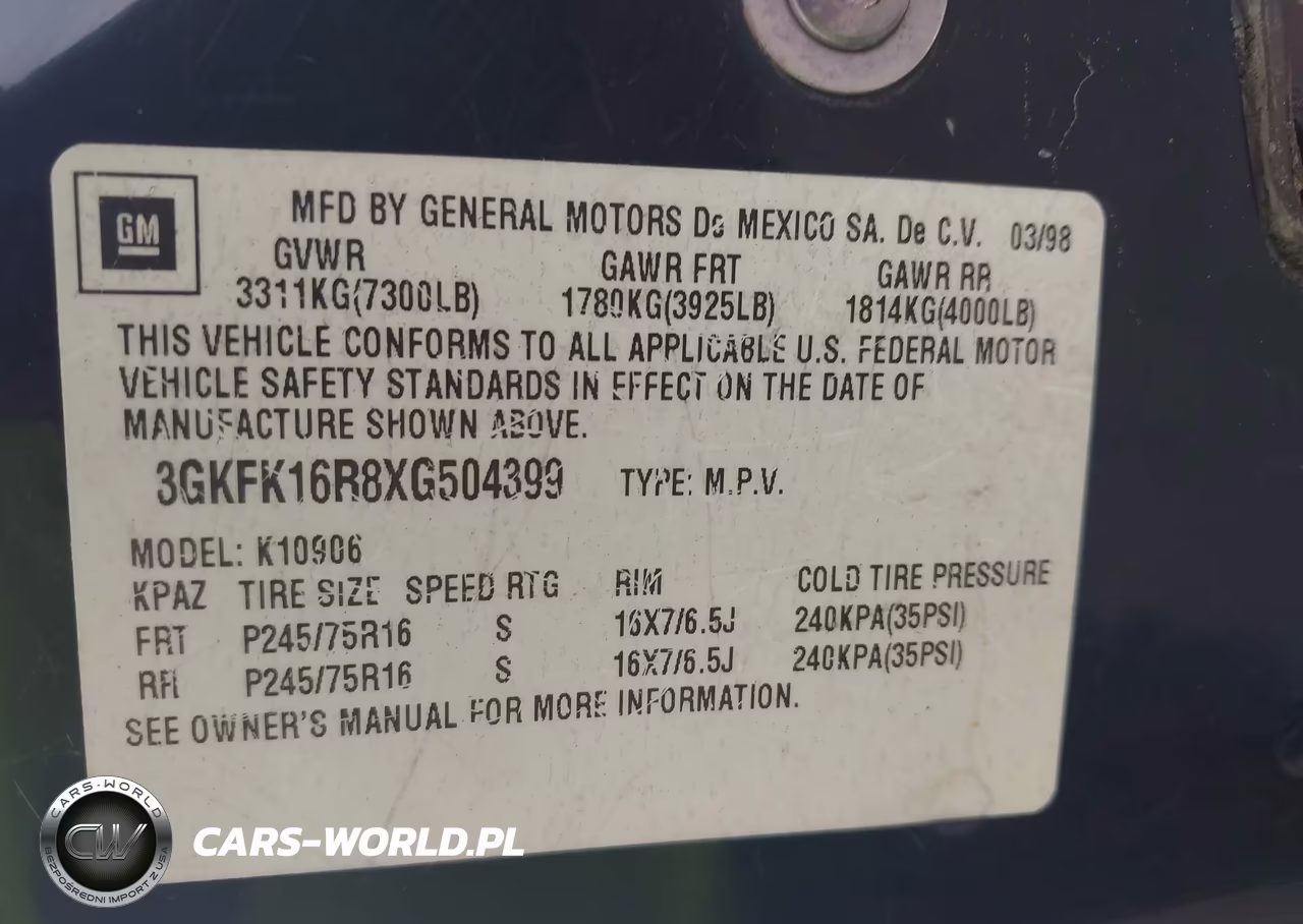 1999 GMC Suburban 1500 Slt Cmi VIN:3GKFK16R8XG504399 - 9