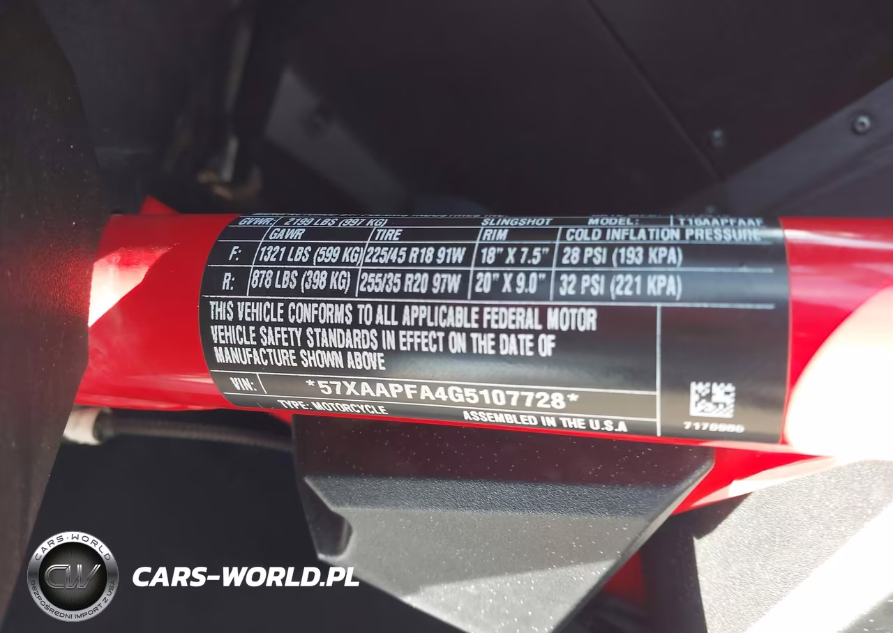 2016 Polaris Slingshot VIN:57XAAPFA4G5107728 - 10