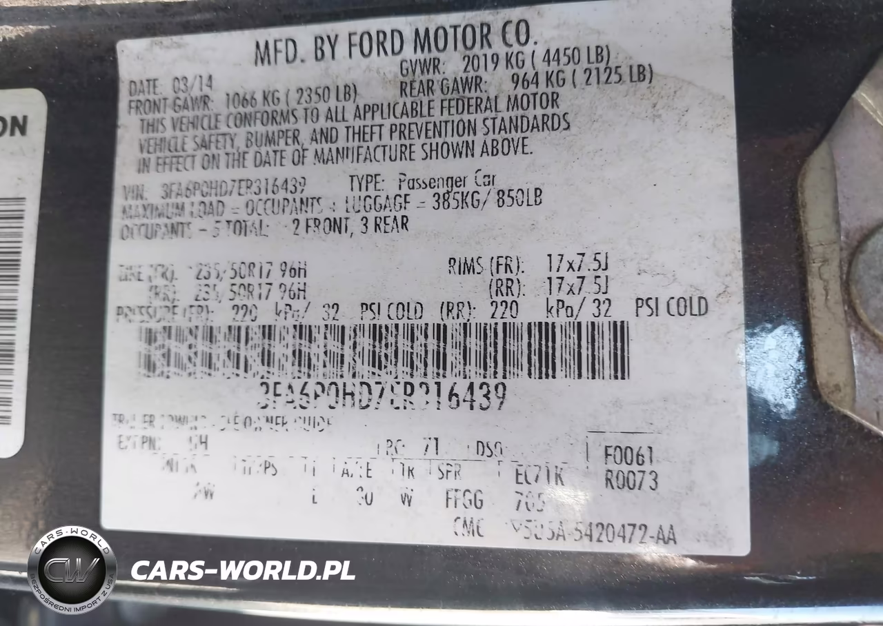 2014 Ford Fusion Se VIN:3FA6P0HD7ER316439 - 9