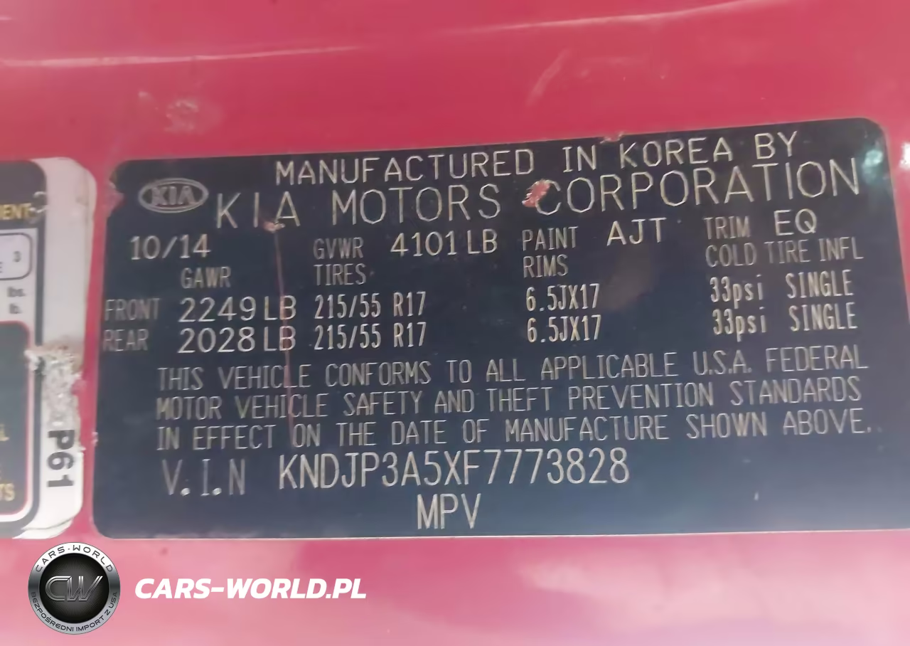 2015 Kia Soul + VIN:KNDJP3A5XF7773828 - 9
