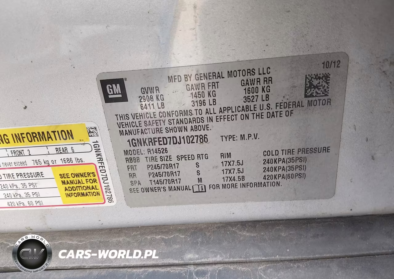2013 Chevrolet Traverse Ls VIN:1GNKRFED7DJ102786 - 9