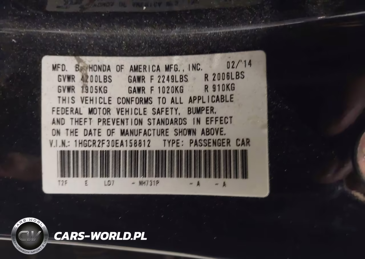 2014 Honda Accord Lx VIN:1HGCR2F30EA158812 - 9