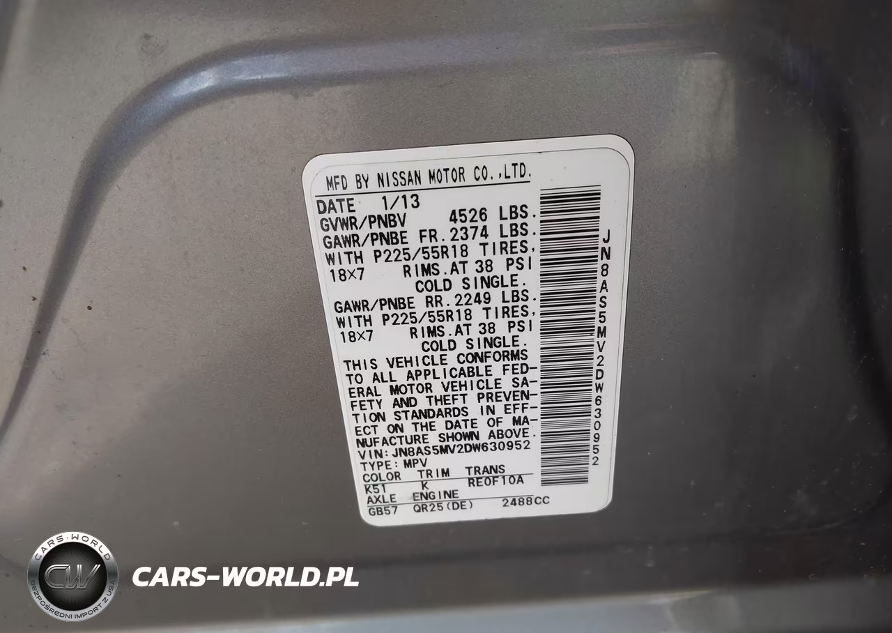 2013 Nissan Rogue Sv W-Sl Pkg VIN:JN8AS5MV2DW630952 - 9