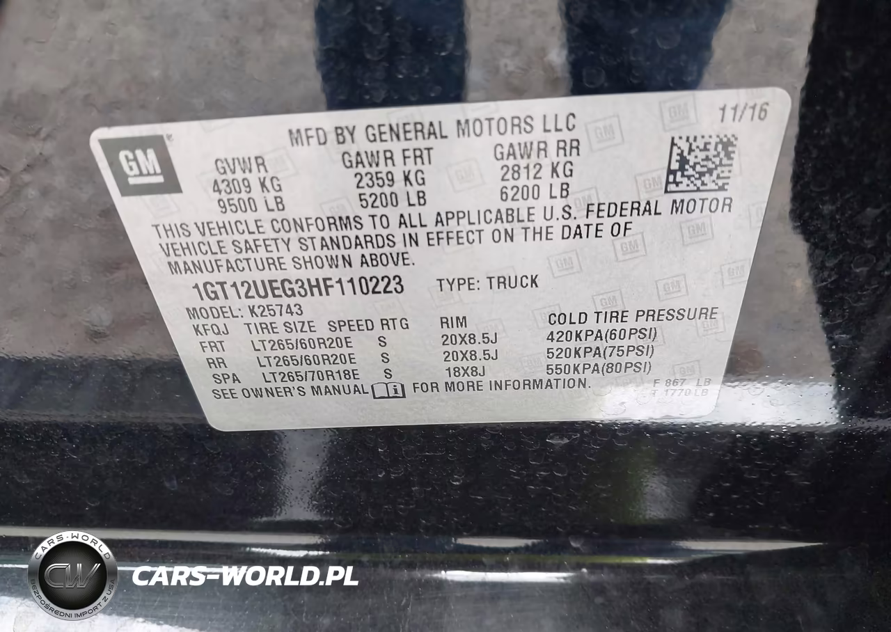 2017 GMC Sierra 2500Hd Denali VIN:1GT12UEG3HF110223 - 9
