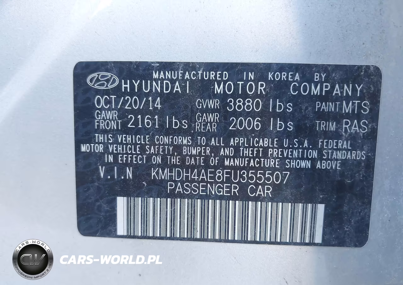 2015 Hyundai Elantra Se VIN:KMHDH4AE8FU355507 - 9