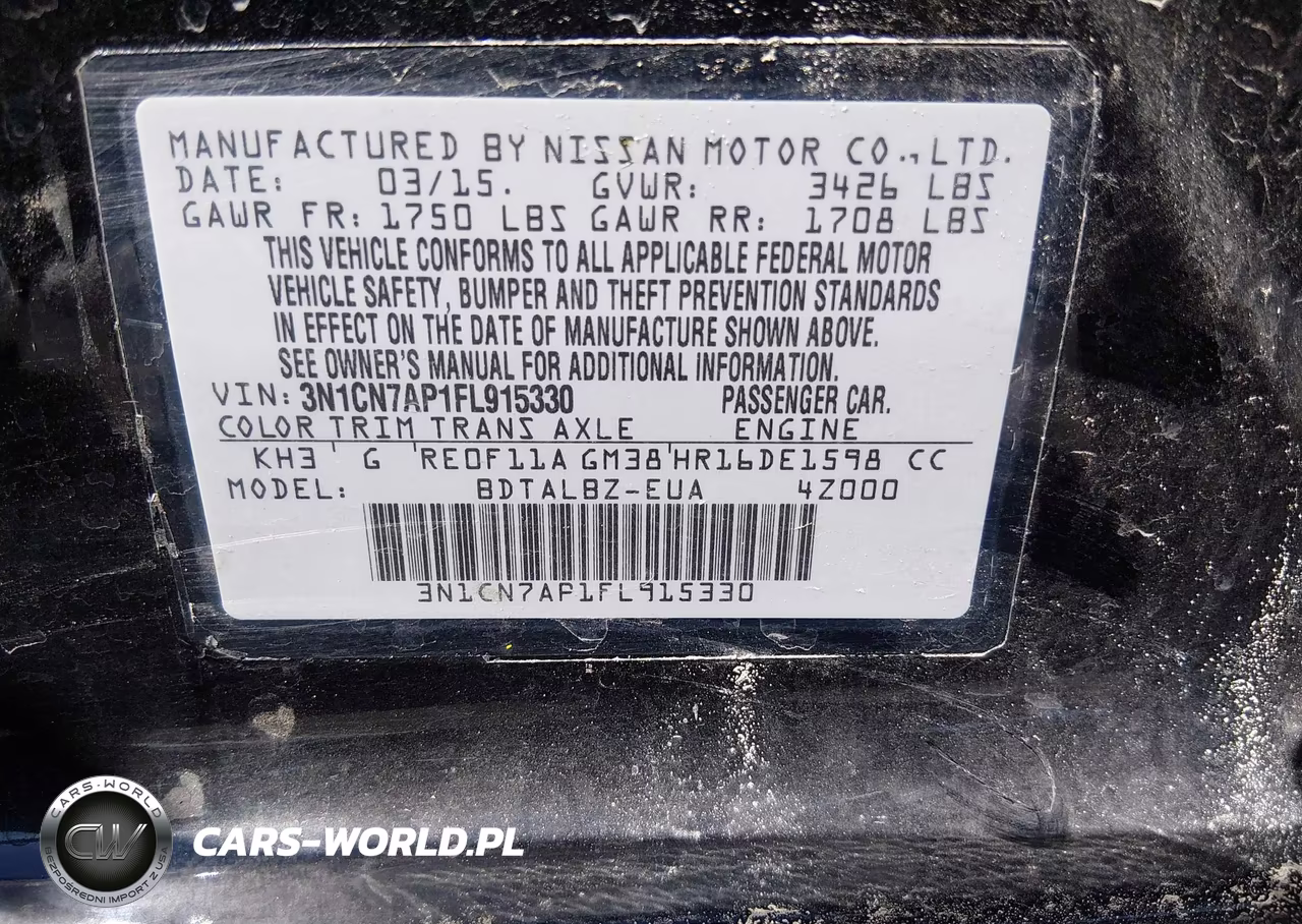 2015 Nissan Versa 1.6 Sv VIN:3N1CN7AP1FL915330 - 9