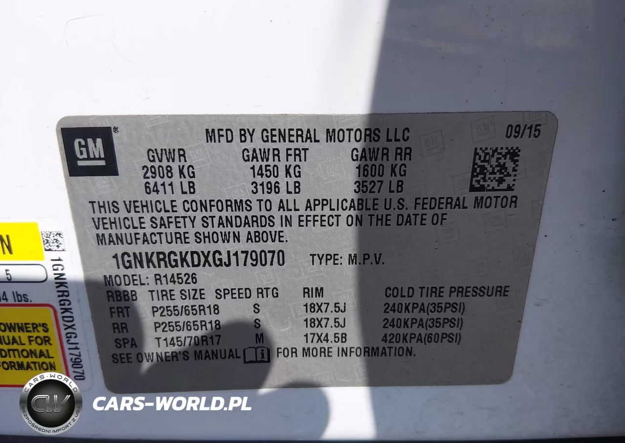 2016 Chevrolet Traverse 1Lt VIN:1GNKRGKDXGJ179070 - 9