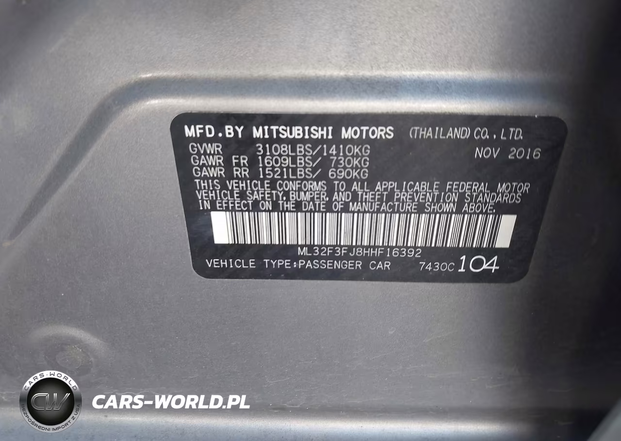 2017 Mitsubishi Mirage G4 Es VIN:ML32F3FJ8HHF16392 - 9