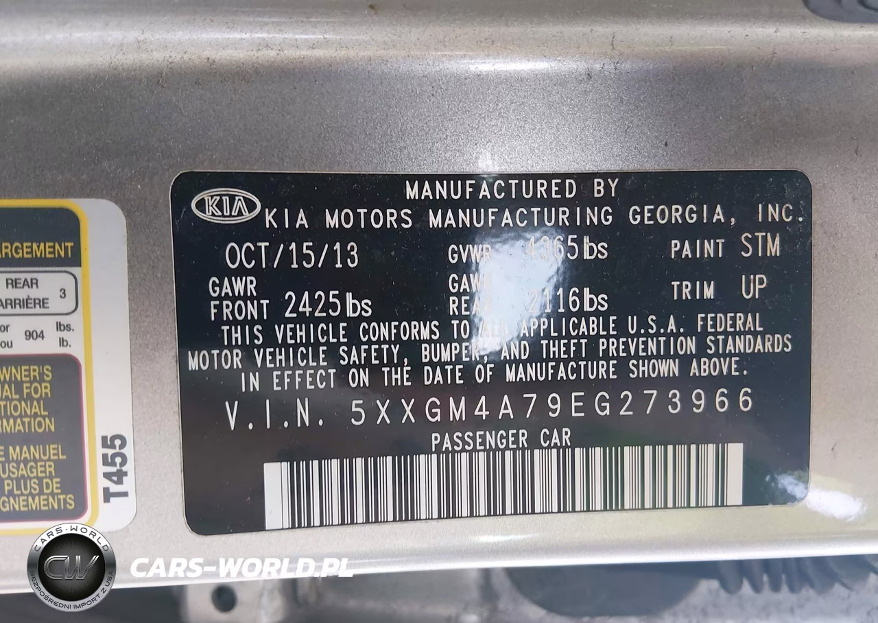 2014 Kia Optima Lx VIN:5XXGM4A79EG273966 - 9