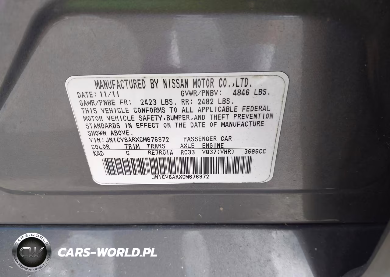 2012 Infiniti G37X VIN:JN1CV6ARXCM676972 - 9