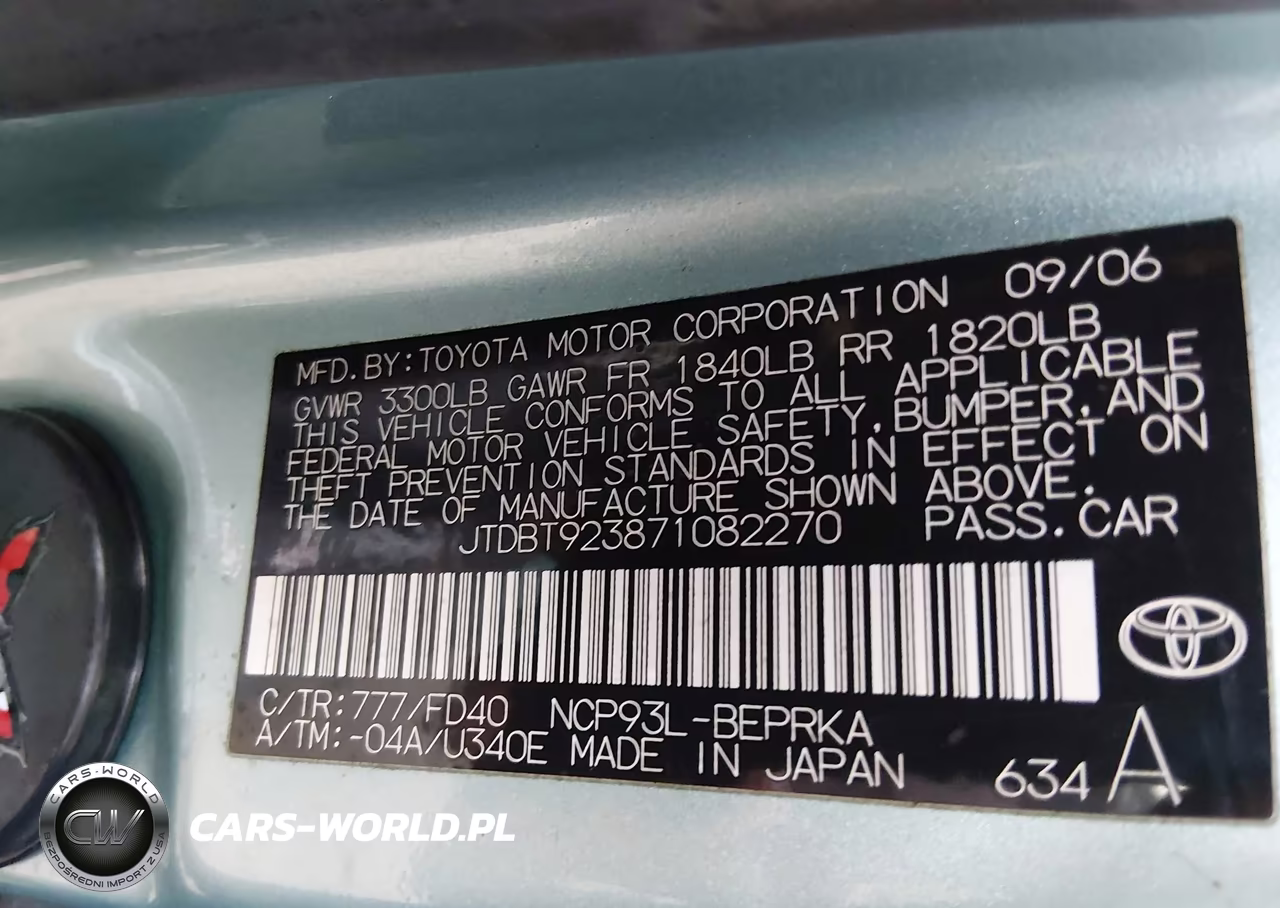 2007 Toyota Yaris VIN:JTDBT923871082270 - 9