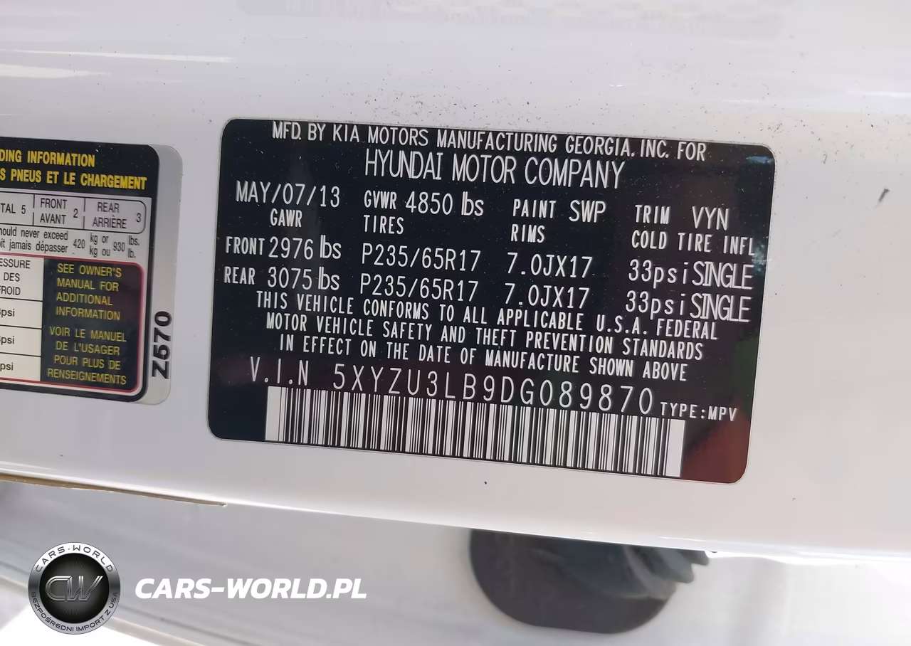 2013 Hyundai Santa Fe Sport VIN:5XYZU3LB9DG089870 - 9