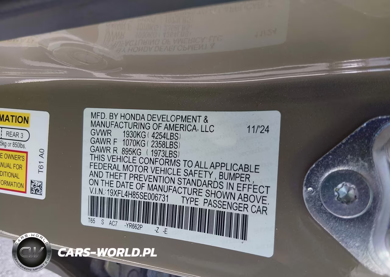 2025 Honda Civic Hybrid Sport VIN:19XFL4H85SE006731 - 9