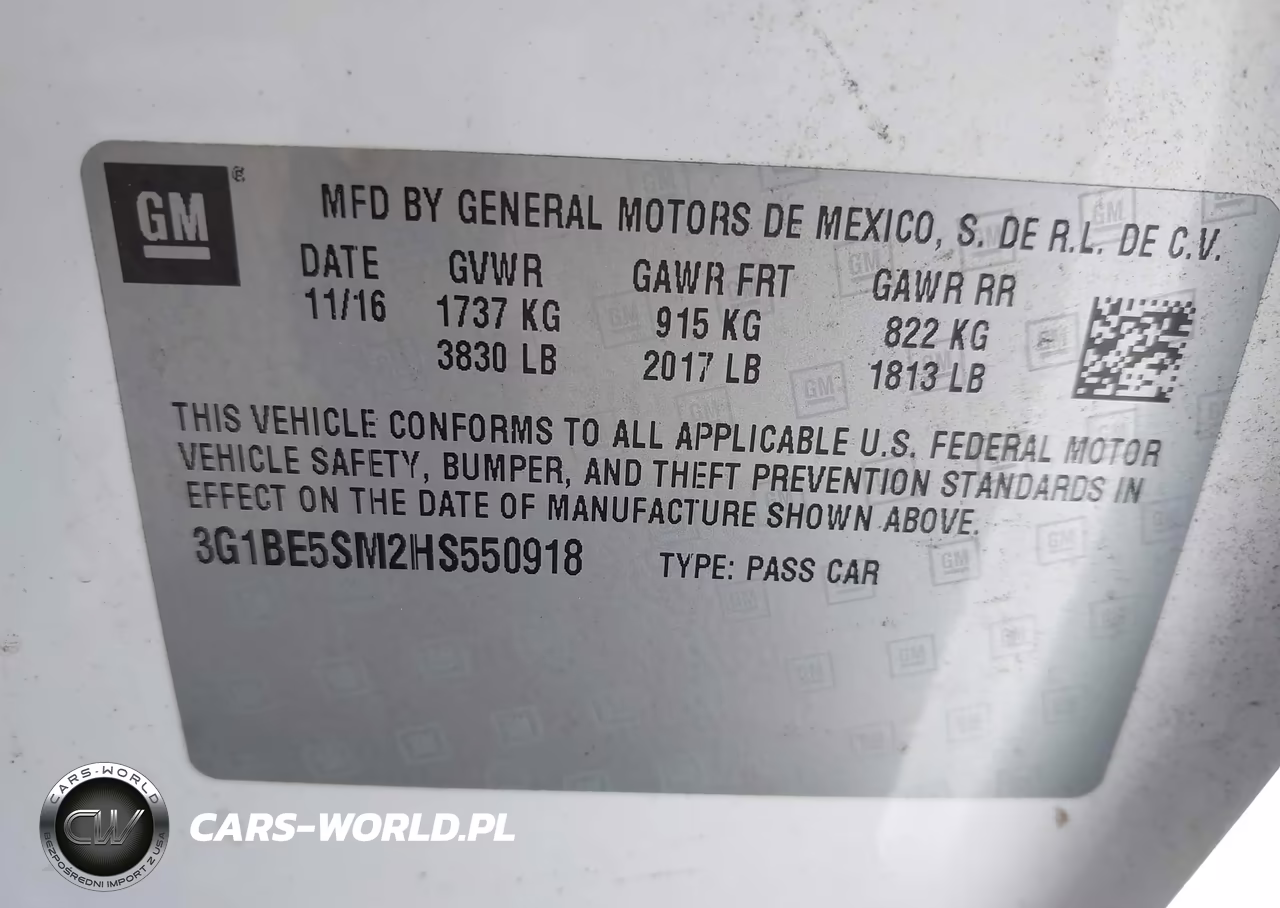 2017 Chevrolet Cruze Lt Auto VIN:3G1BE5SM2HS550918 - 9