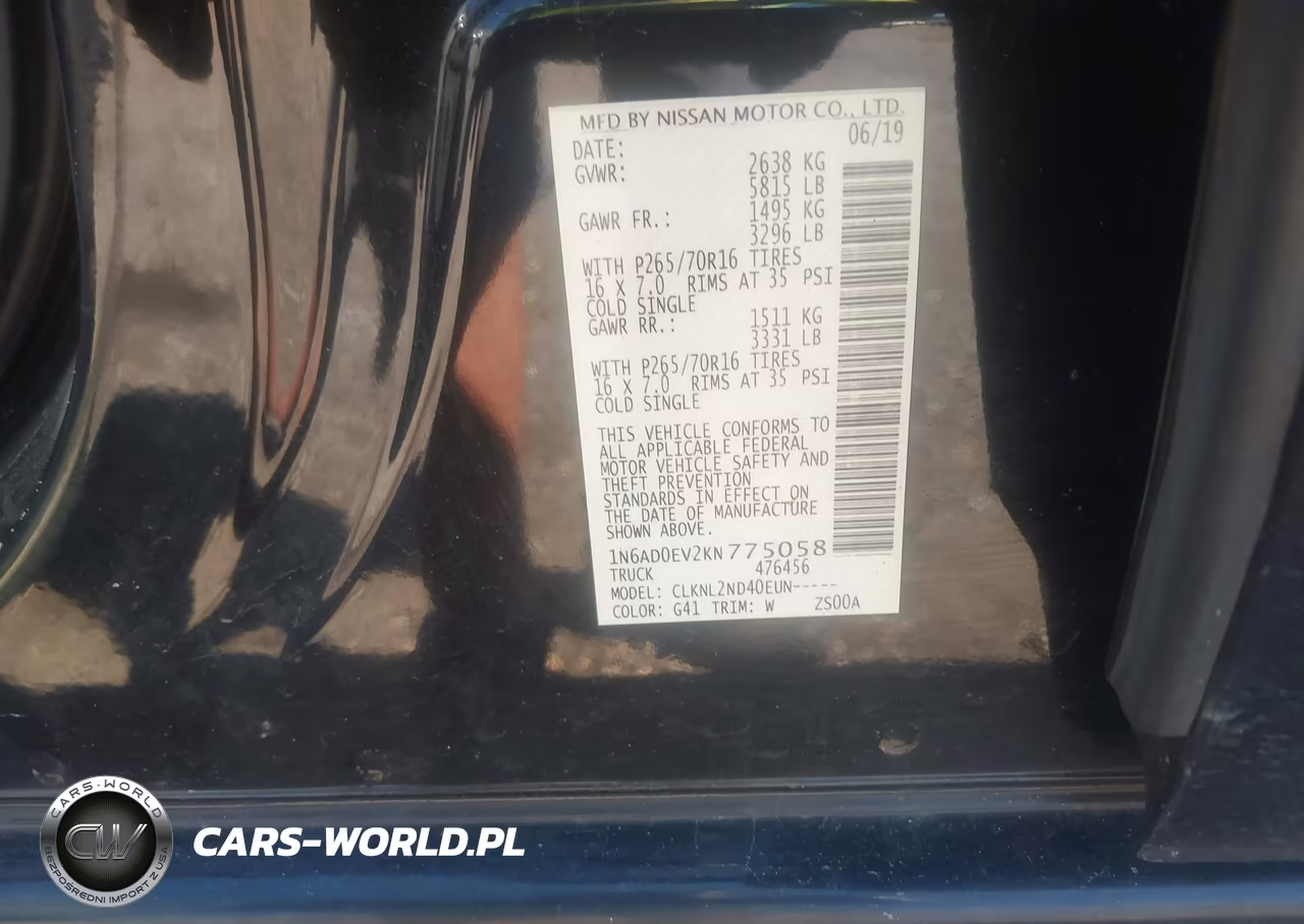 2019 Nissan Frontier Sv VIN:1N6AD0EV2KN775058 - 9