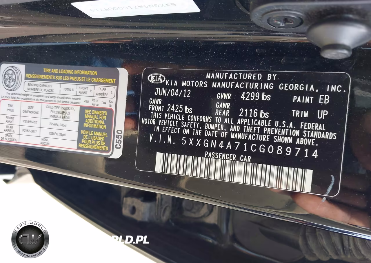 2012 Kia Optima Ex VIN:5XXGN4A71CG089714 - 7