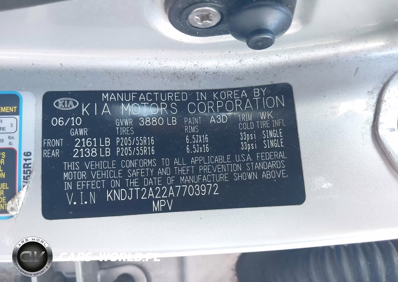 2010 Kia Soul + VIN:KNDJT2A22A7703972 - 9