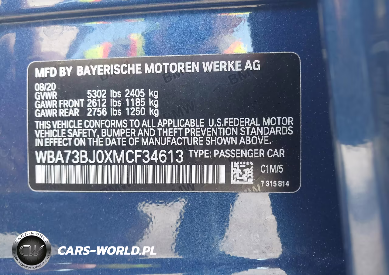 2021 BMW 540I xDrive VIN:WBA73BJ0XMCF34613 - 9