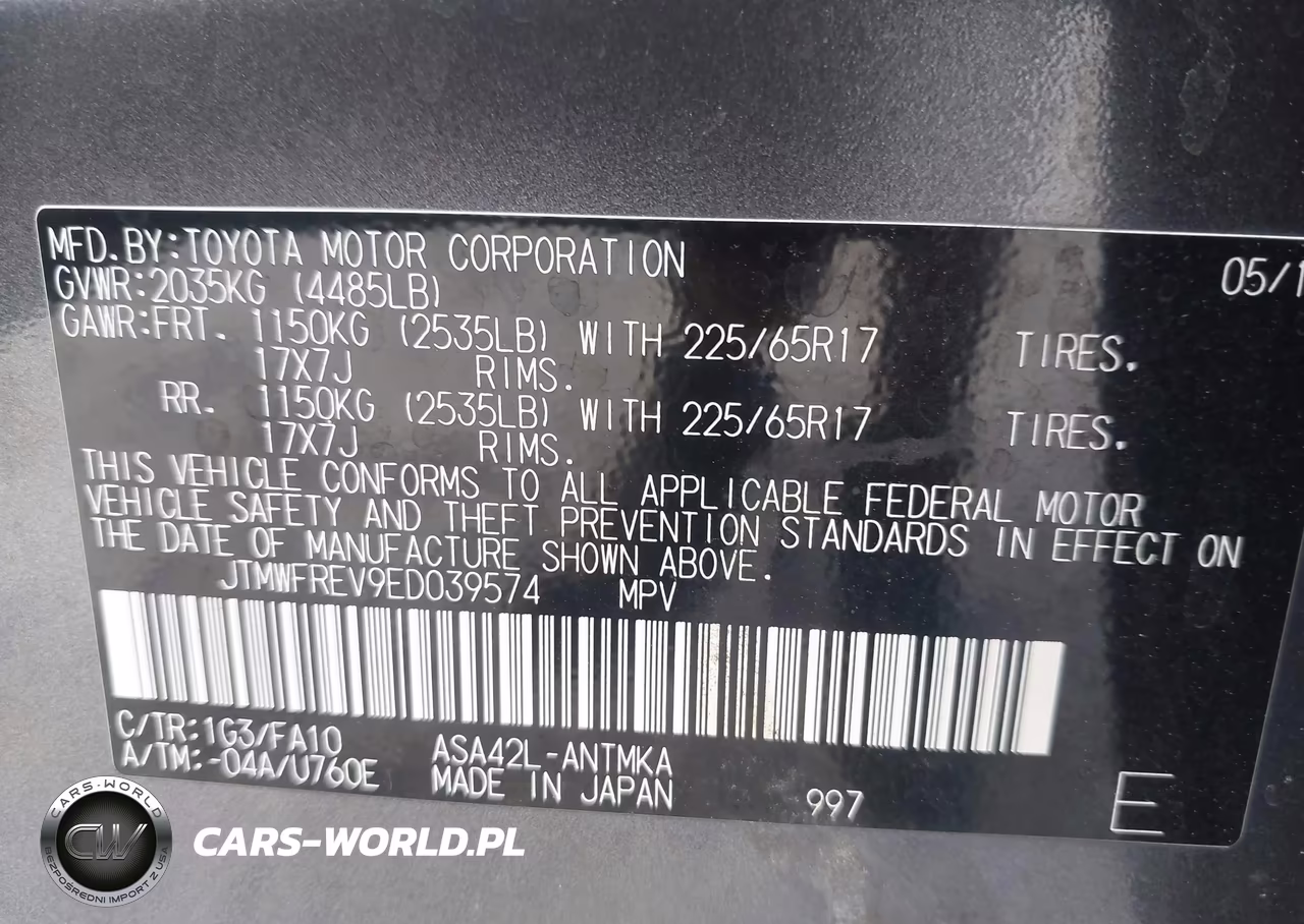 2014 Toyota Rav4 Xle VIN:JTMWFREV9ED039574 - 9
