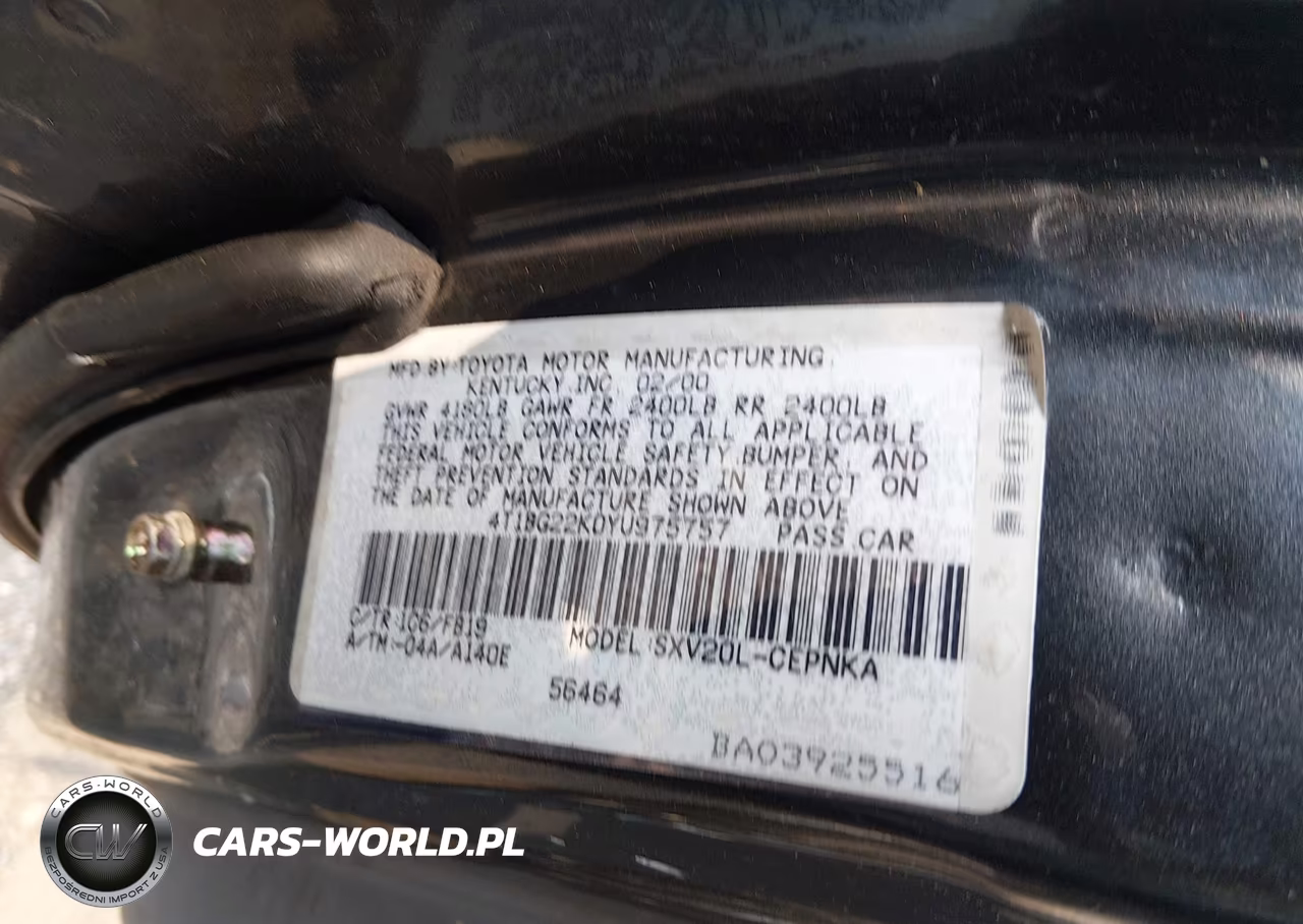 2000 Toyota Camry Le VIN:4T1BG22K0YU975757 - 9