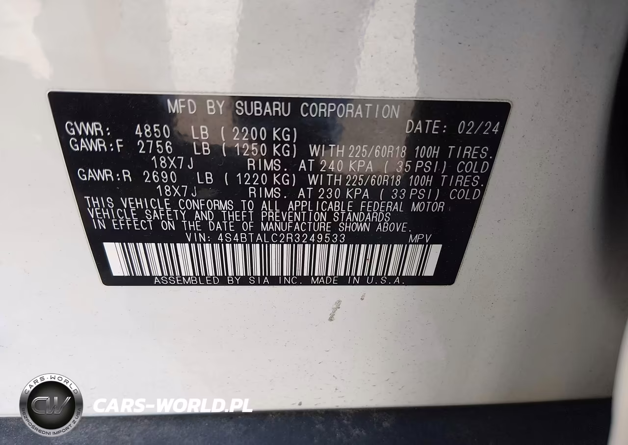 2024 Subaru Outback Onyx Edition VIN:4S4BTALC2R3249533 - 9