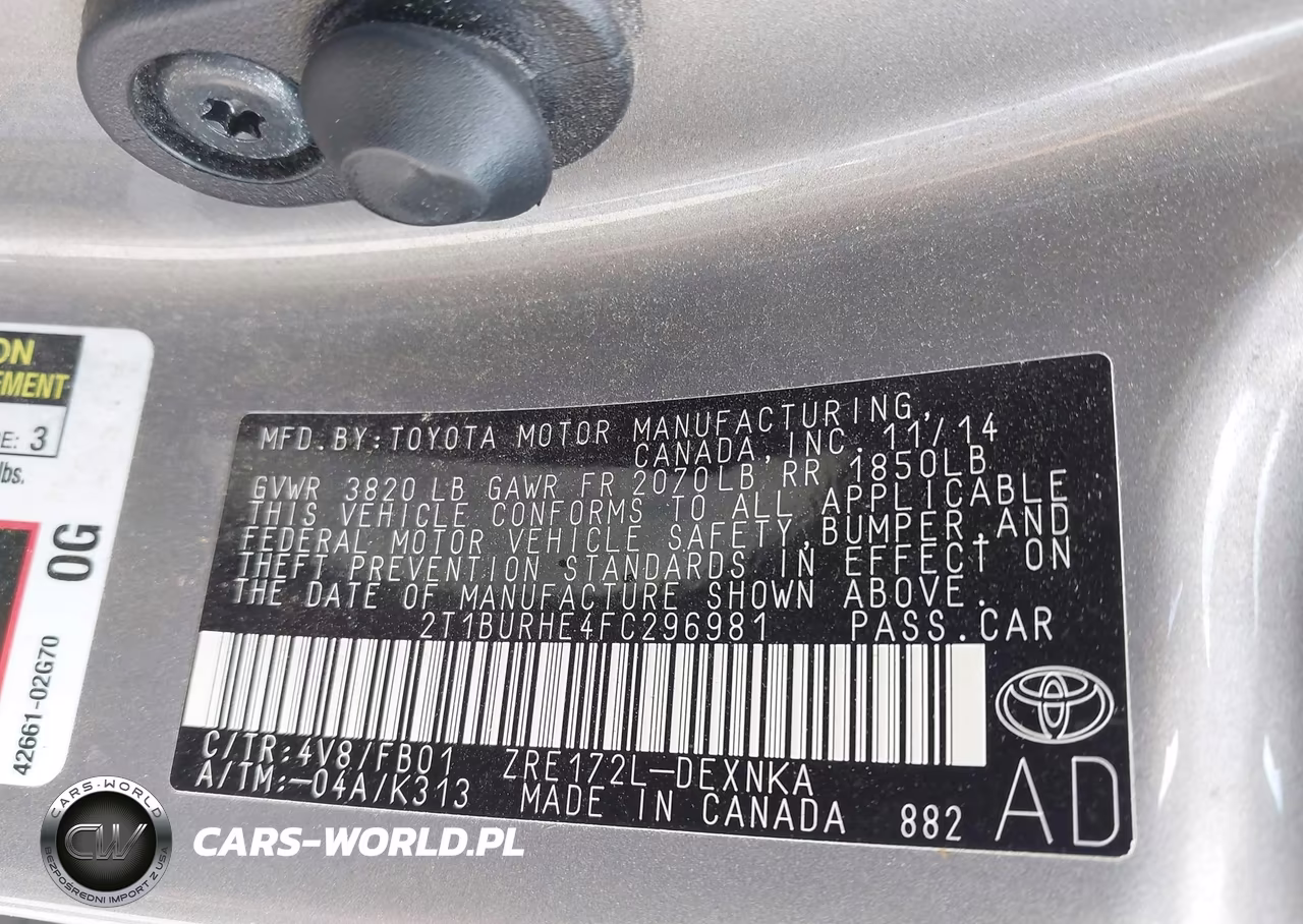 2015 Toyota Corolla Le VIN:2T1BURHE4FC296981 - 9