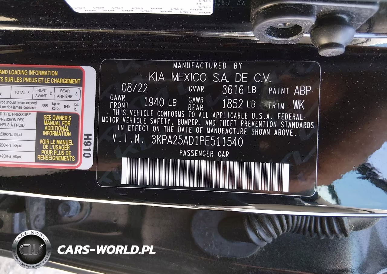 2023 Kia Rio 5-Door S VIN:3KPA25AD1PE511540 - 9