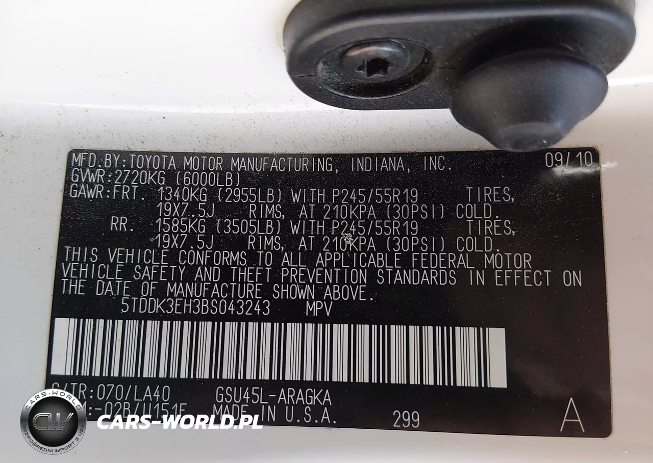2011 Toyota Highlander Limited V6 VIN:5TDDK3EH3BS043243 - 9