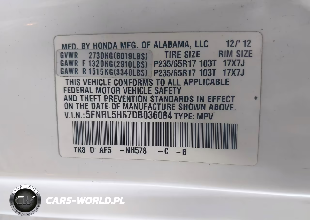 2013 Honda Odyssey Ex-L VIN:5FNRL5H67DB036084 - 9