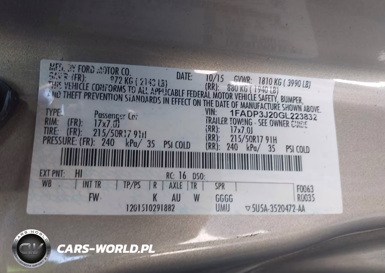 2016 Ford Focus Titanium VIN:1FADP3J20GL223832 - 9