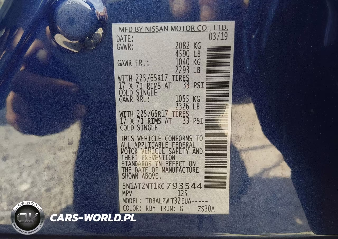 2019 Nissan Rogue S-Sl-Sv VIN:5N1AT2MT1KC793544 - 9