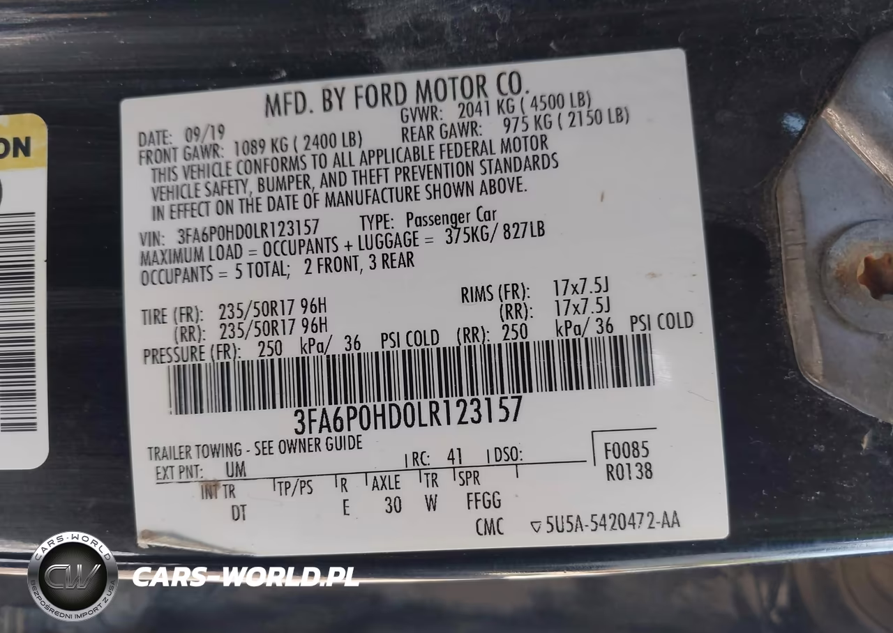 2020 Ford Fusion Se VIN:3FA6P0HD0LR123157 - 9