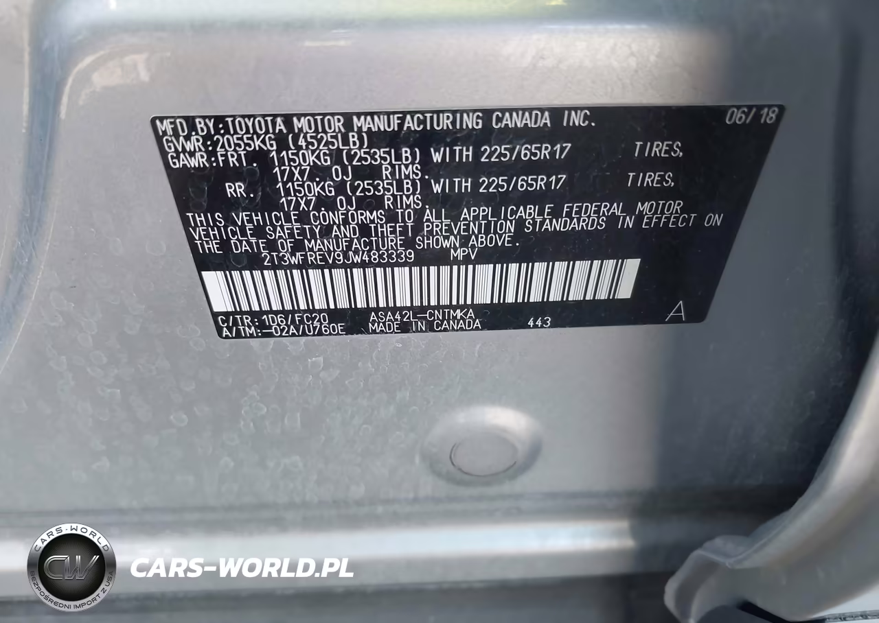 2018 Toyota Rav4 Xle VIN:2T3WFREV9JW483339 - 9