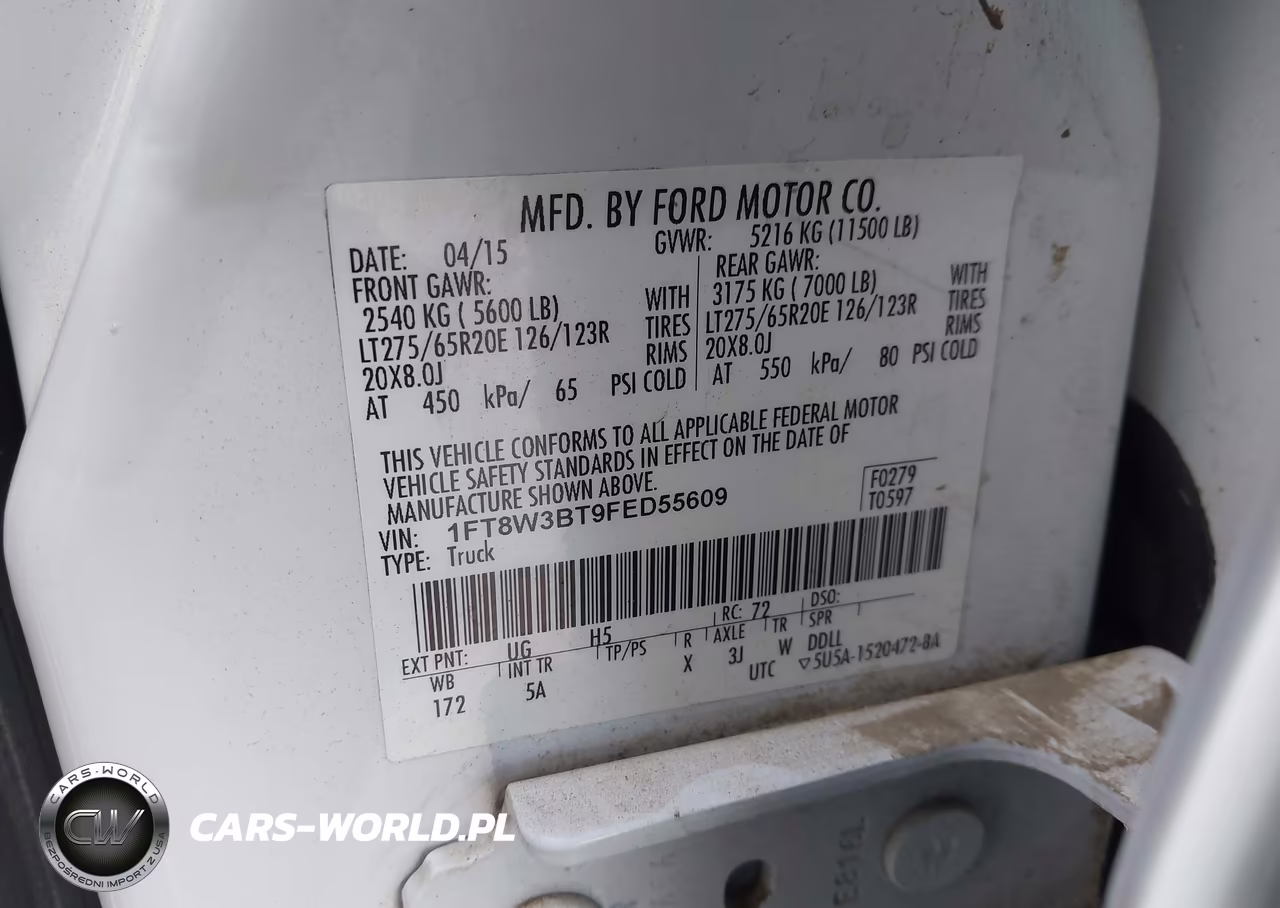 2015 Ford F-350 Lariat VIN:1FT8W3BT9FED55609 - 8