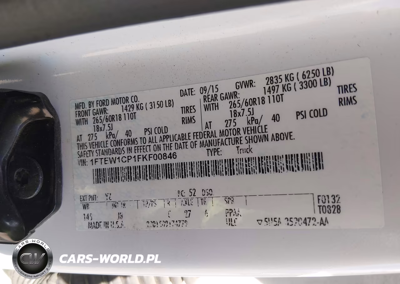 2015 Ford F-150 Xlt VIN:1FTEW1CP1FKF00846 - 9